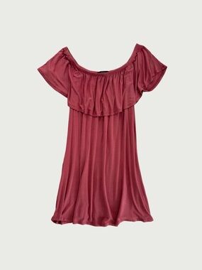 Mauve Off the Shoulder Tshirt Dress